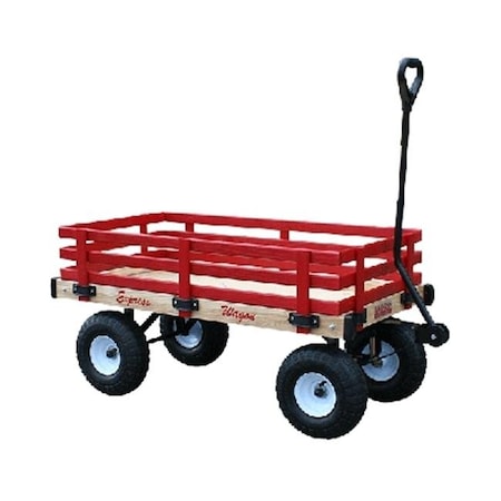 Millside Industries MDW 16 In. X 34 In. Classic All Wood Express Wagon With 4 In. X 10 In. Tire